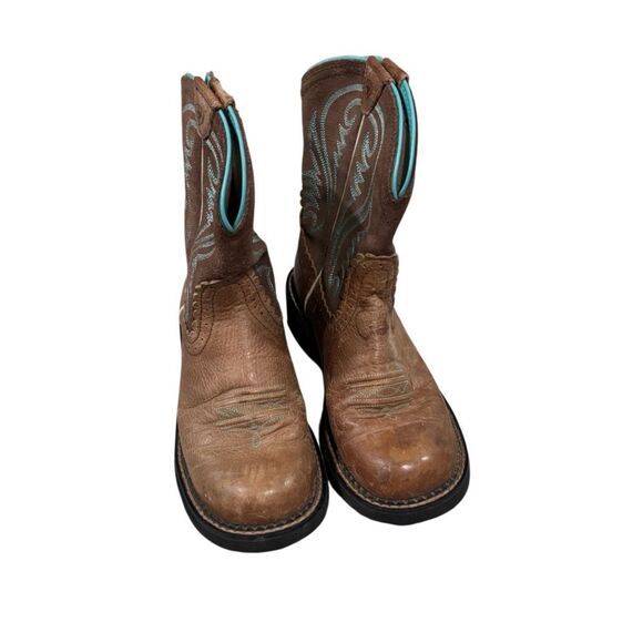 Ariat Womens Fatbaby Heritage Turquoise Brown Western Boot 8B - Picture 4 of 7